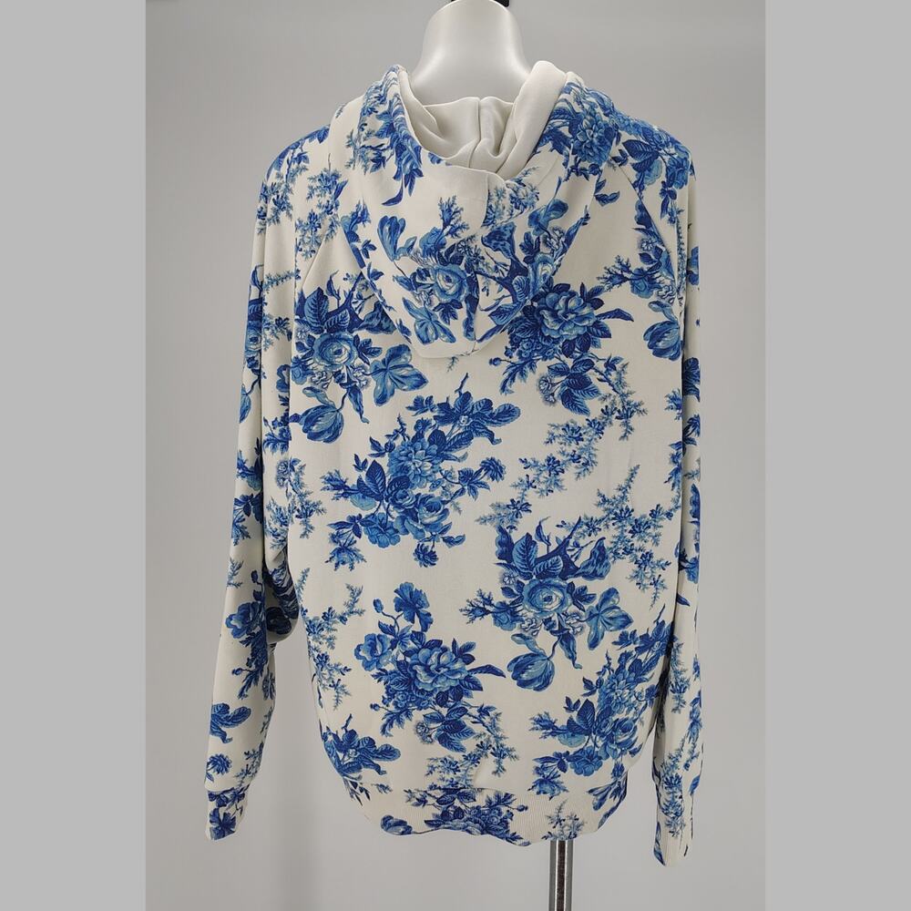 LoveShackFancy x Beach Riot Alicia Floral Hoodie Sweatshirt Blue White Size L - Picture 5 of 16